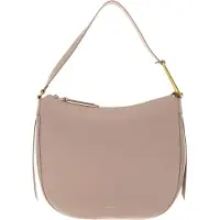 Coccinelle Leren Schoudertas Priscilla Handbag Grained Leather Powder Pink Beige