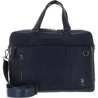 U.S. POLO ASSN. Cambridge aktetas Leer 45 cm Laptopcompartiment navy