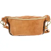 Campomaggi Leren Gordeltas Schoudertas Waist Bag Mini Cammello Lichtbruin