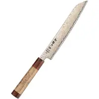HEZHEN - Koper Damascus staal (37 laags - 12Cr18MoV kern) - X05C Retro Series - Broodmes