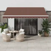 Prolenta Maison Exclusive - Uitschuifbare zonnescherm, bruin, 400 x 350 cm, polyester en aluminium