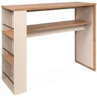 CALICOSY - Barmeubel met 4 vakken in eiken- en kasjmierlook L110 cm - NOLAN