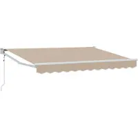 vidaXL Uitschuifbare luifel Beige 3,5 x 2 m Polyester en Metaal