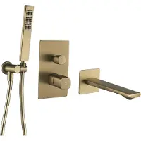 Laveo TORES inbouw badkraan met doucheset, geborsteld goud,