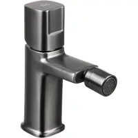 Laveo Tores wastafel- en toiletcombinatie in mat grafiet, met click-clack afvoerplug