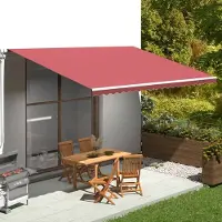 Prolenta Maison Exclusive - Vervangmateriaal voor zonnescherm, bordeauxrood, 500x350 cm, polyester