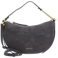 Coccinelle Leren Schoudertas Priscilla Su. Dr Handbag Grained Leather Ardesia Donkergrijs