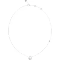GUESS halsketting Moon Drops 16-18" Coin Pave Necklace Rhodium zilverkleurig
