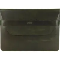 Buckle & Seam Leren Laptop hoes met laptopvak Terra Leather Laptop Sleeve Crazy Horse Olive Donkergroen