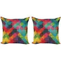 Abakuhaus Geometrisch Cirkel Kussenhoes – 2x45x45 cm – Dubbelzijdig Druk – Multicolor