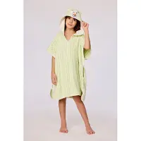 Woody poncho unisex - groen gestreept - 261-10-BCA-B/919 - maat 2 (70cmx70cm)