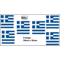Wefiesta 60x Servetten Griekenland 33cm x 33cm - 3 laags - Greece Servet diner eten knoeien restaurant BBQ thema feest verjaardag feest