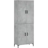vidaXL Hoge kast 69,5x34x180 cm bewerkt hout betongrijs