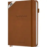 Systemyze Notitieboek A5 Hardcover Leer Gelinieerd – Notebook Journal – 256 Genummerde Pagina’s – 140 Grams Papier - Bruin