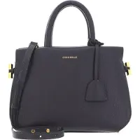 Coccinelle Leren Handtas Schoudertas Blue Soft Handbag Grained Leather Ardesia Grijs