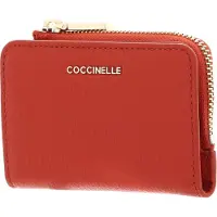 Coccinelle Leren Kaarthoes Metallic Soft Credit Card Holder Tangerine Oranje
