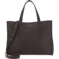 Coccinelle Leren Handtas Schoudertas Swap Handbag Grained Leather Coffee Bruine