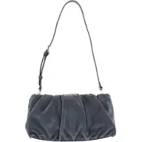 Mandarina Duck Leren Schoudertas Velvet Plisse Bucket Bag London Fog Grijs