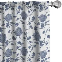 Abakuhaus Blauw-wit – 2x paneelgordijnen – microvezel – halfdonkerend – 150x175 cm