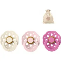 BIBS boheme fopspenen - Maat 2 6-18 maanden - Bubblegum, Blossom, Ivory + Bolletoet speenzakje