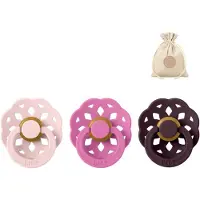 BIBS boheme fopspenen - Maat 2 6-18 maanden - Blossom, Bubblegum, Plum + Bolletoet speenzakje