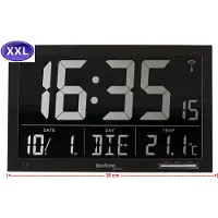 Technoline JUMBO KLOK 36 x 23 cm - weergave datum en temperatuur - wekkerfunctie - DCF radiogestuurde tijdsaanduiding - 80WS07