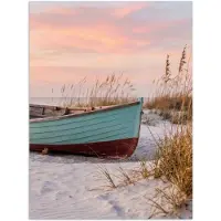 PosterMonkey Poster 90x120 cm - Rustiek - Roeiboot - Zandstrand - Posters - Kamer decoratie - Wanddecoratie woonkamer - Muurdecoratie slaapkamer