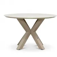 LUX outdoor living Calma dining tuintafel 4 personen | sintered stone + aluminium | Marble Latte | 120cm rond