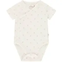 A Tiny Story romper ecru Jongens/Meisjes Stretchkatoen V-hals All over print - maat 62