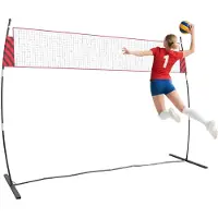 Happiq Draagbaar Volleybalnet 12FT - In Hoogte Verstelbaar met Draagtas