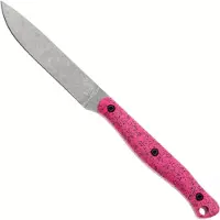 White River Knives GripXodus 4 WREX4-BP Stonewashed S35VN, Bubblegum Pink GripX, vaststaand mes