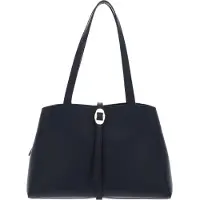 Coccinelle Leren Schoudertas Shopper Chara Handbag Grained Leather Midnight Blue Donkerblauw
