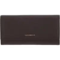 Coccinelle Metallic Soft Portemonnee donkerbruin