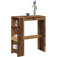 vidaXL Bartafel met rekken 90x40x103,5 cm bewerkt hout oud houtkleurig