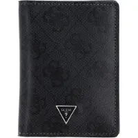 GUESS Leren Kaarthoes Mito Card Holder Black Donkergrijs
