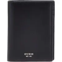 GUESS Leren Identiteitskaarthoesje Passport Holder Black Zwart