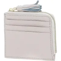 Coccinelle Leren Kaarthoes Tassel Credit Card Holder Lambskin White Crème