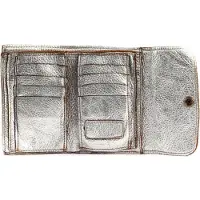 Caterina Lucchi Portemonnee Peperomia Wallet + Pocket Argento + T / Cognac Zilverkleurig