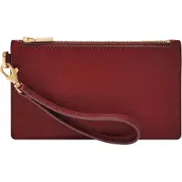 Fossil Polstas Utensil zak Gift Wristlet Scarlet Donkerrood