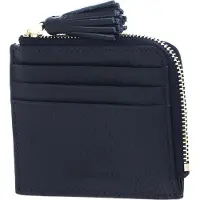 Coccinelle Leren Kaarthoes Tassel Credit Card Holder Midnight Blue Donkerblauw