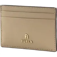 Furla Leren Kaarthouder Camelia Card Case Grano Beige