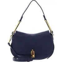 Coccinelle Leren Schoudertas Magie Soft Handbag Grained Leather Royal Blue Blauw