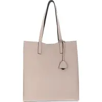 Coccinelle Leren Schoudertas Easy Shopping Handbag Double Grained Leather Creamy Pin / Dark Br Roze
