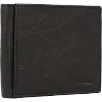 Fossil Leren Kaarthoes Ingram Bifold With Flip ID Black Zwart