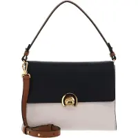 Coccinelle Leren Handtas Schoudertas Binxie Tricolor Handbag Grained Leather Noir / Lambs / Cuir Veelkleurig