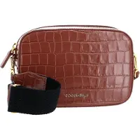 Coccinelle Leren Schoudertas Mini Bag Croco Leather Cinnamon Bruine