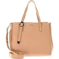 Coccinelle Leren Schoudertas Gleen Handbag Grained Leather Toasted Beige