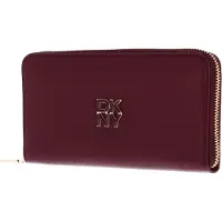 DKNY Leren Portemonnee Milan Tie Zip Around Wallet Burgundy Wijnrood