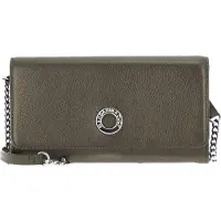 Mandarina Duck Leren Kaarthoes Schoudertas Mellow Lux Wallet Bag Metal Green Groene