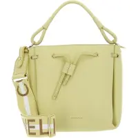 Coccinelle Leren Handtas Schoudertas Eclyps Handbag Grained Leather Lime Wash Lichtgeel